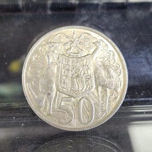 Australian 1966 80% Silver Round 50c Piece - HL28484-8