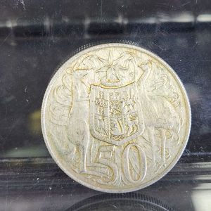 Australian 1966 80% Silver Round 50c Piece - HL28484-7