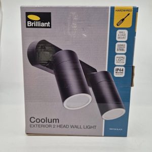 Brilliant Coolum Exterior 2 Head Wall Light - HL28798
