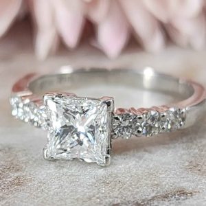 Valuated 18ct White Gold Princess Cut Diamond Ring - HL29023