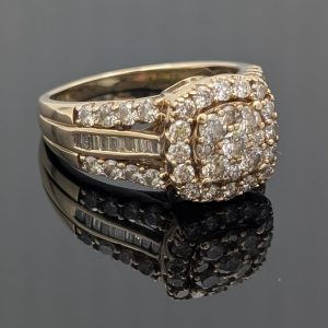 Elegant 10ct Yellow Gold Diamond Cluster Ring - LG30086