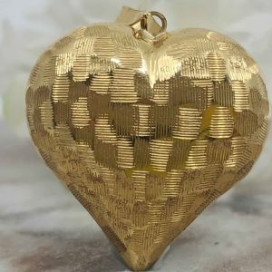 Ladies 18ct Yellow Gold Hollow Heart Pendant (2.9gms) - HL27123