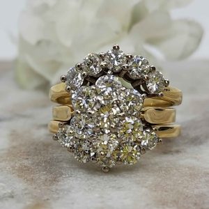 Valuated Ladies 18ct Yellow Gold Diamond Set of 3 Rings (9.3gms) - HL19541