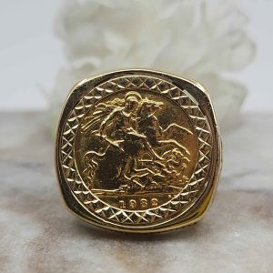 Mens 9ct/22ct Half Sovereign Ring (10.6gms) - HL27099