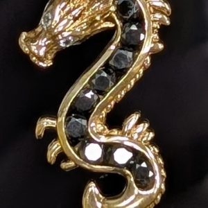 9ct Yellow Gold Diamond & Sapphire Dragon Pendant - LG32732