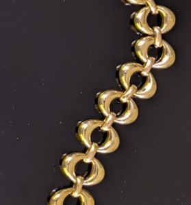 9ct Gold 2 Tone Gold Coffee Bean Bracelet - LG31097