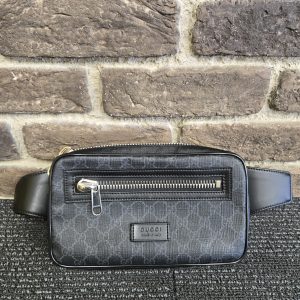 Gucci Soft Belt Bag GG Supreme Canvas Black - LG32597