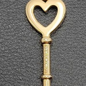Tiffany & Co 18ct Gold Heart Key Pendant 2.1g - HL32763