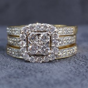 Valuated Ladies 18ct Yellow Gold Diamond Ring Set of 3 (12.13gms) - HL33363