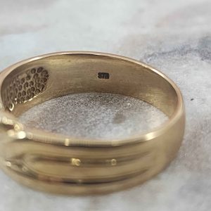Unisex 9ct Yellow Gold Twist Ring - LG25226