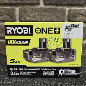Ryobi 18V 5.0Ah Twin Battery Pack (RB185050X) - LG34467
